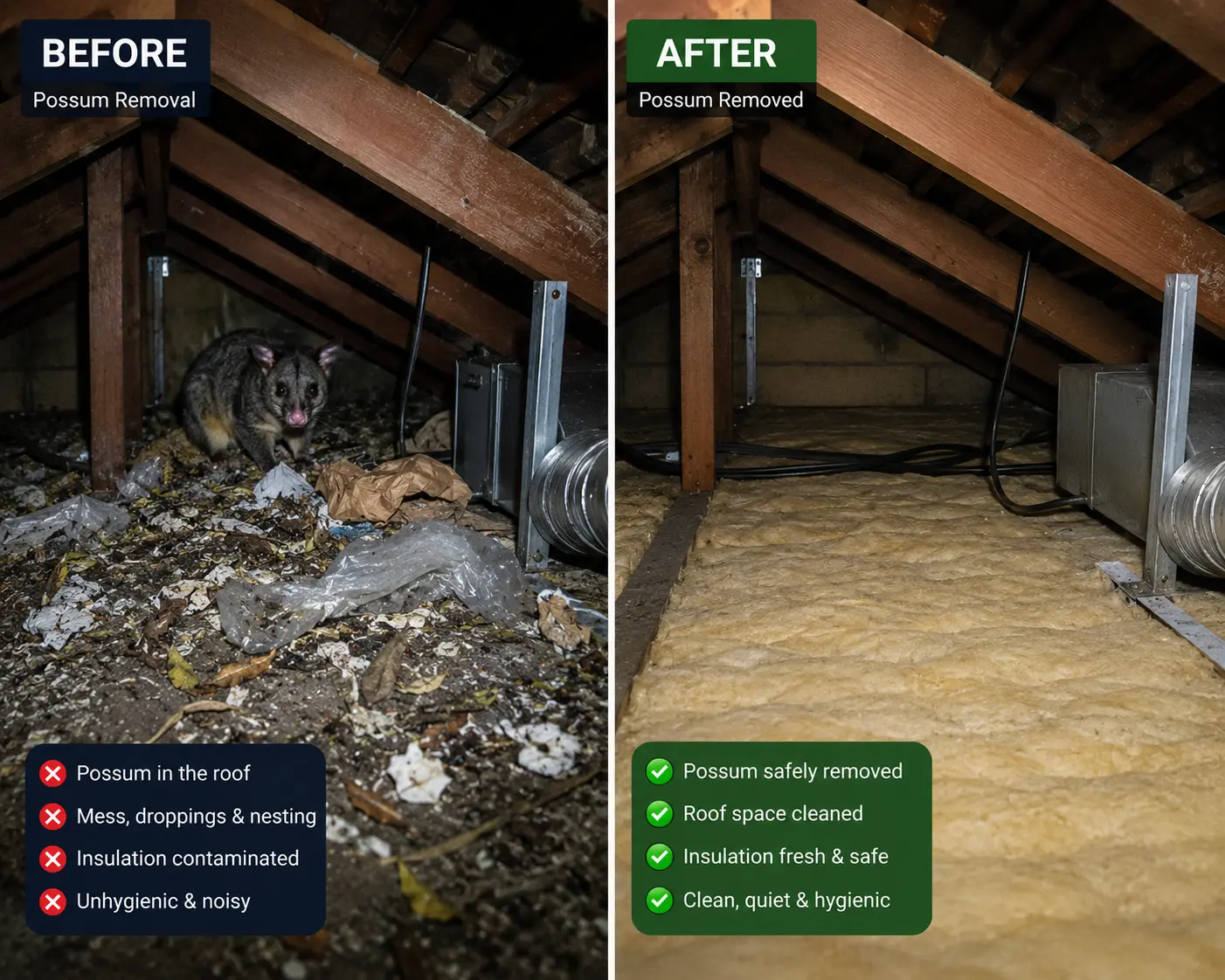 Before & After Possum Prevention Advice