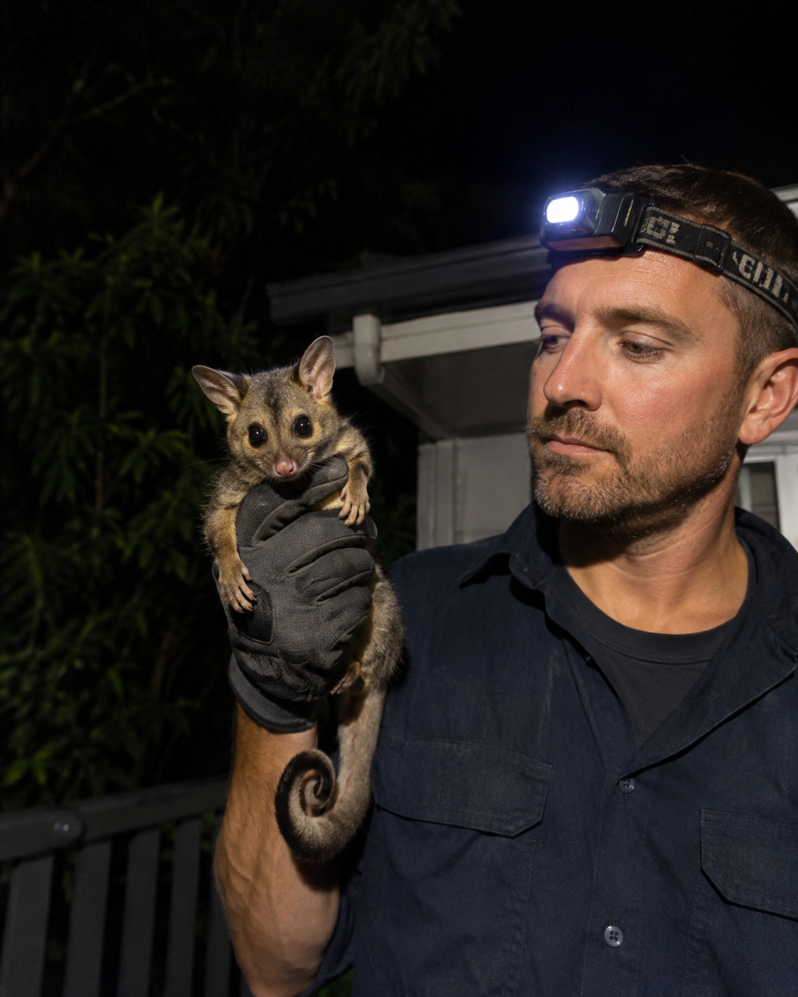 Humane possum catching in a Melbourne roof